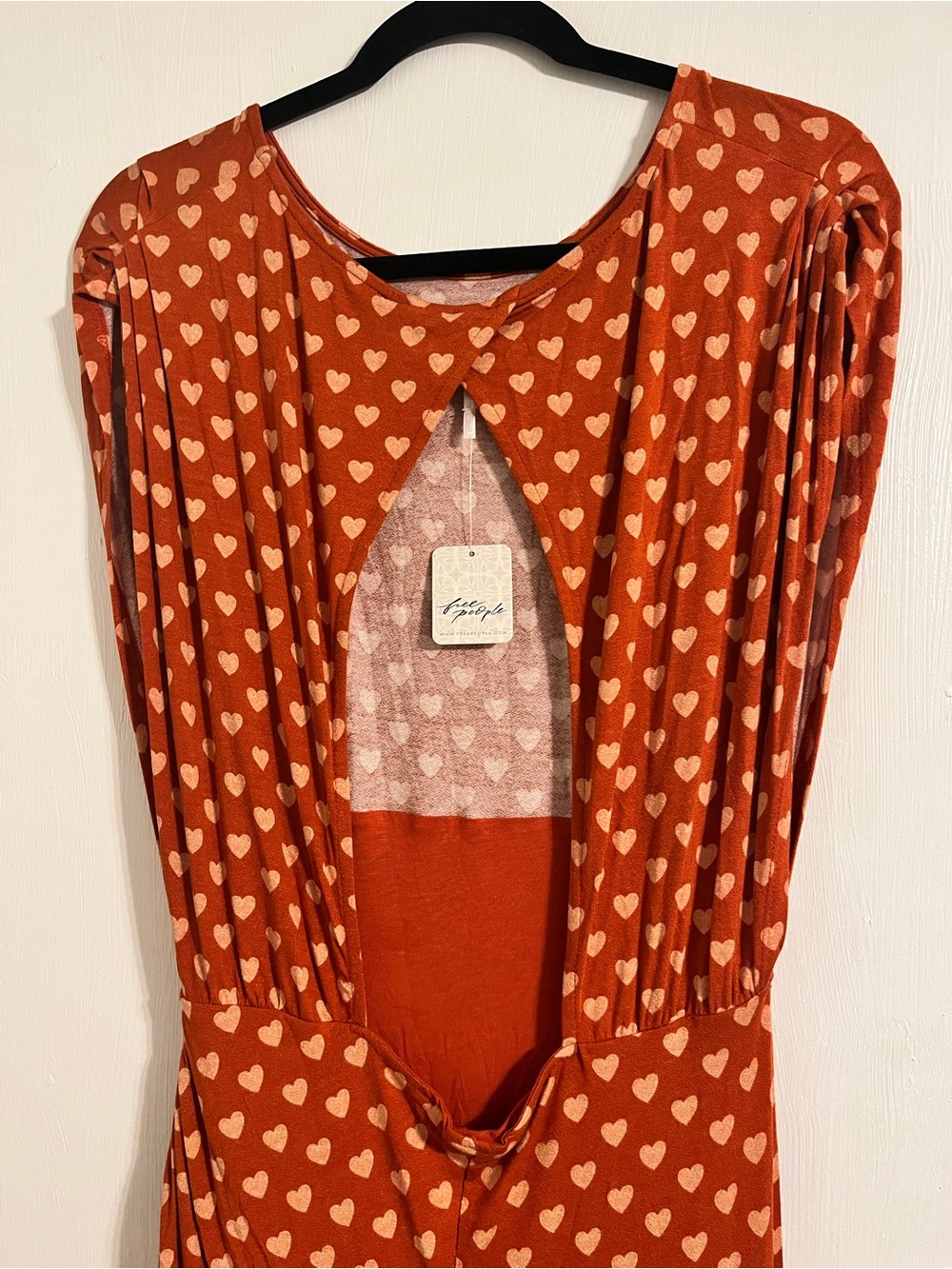 Free People Rust Heart-Print Backless Maxi Dress - Picture 6 of 9